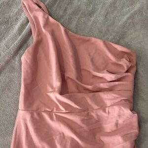 Elegant Pink One-Shoulder Prom Dress